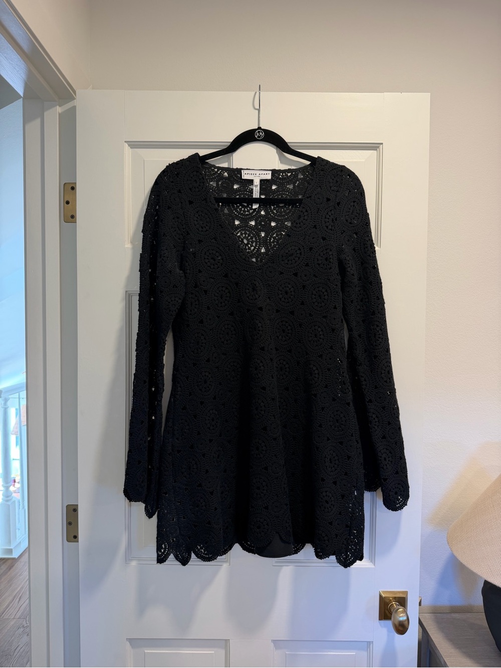 Apiece Apart Crochet Black Dress